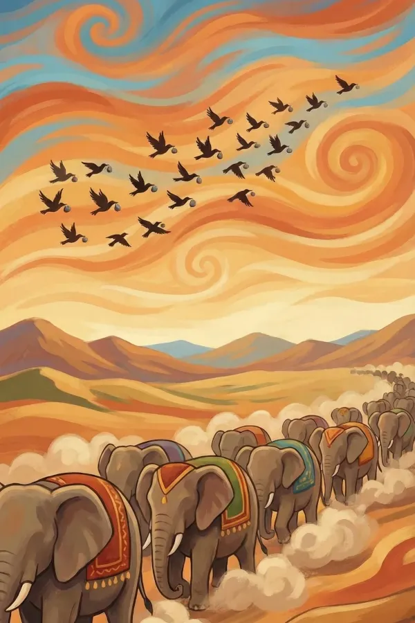হাতির বিশাল বাহিনী আর আবাবিল পাখির ঝাঁক
